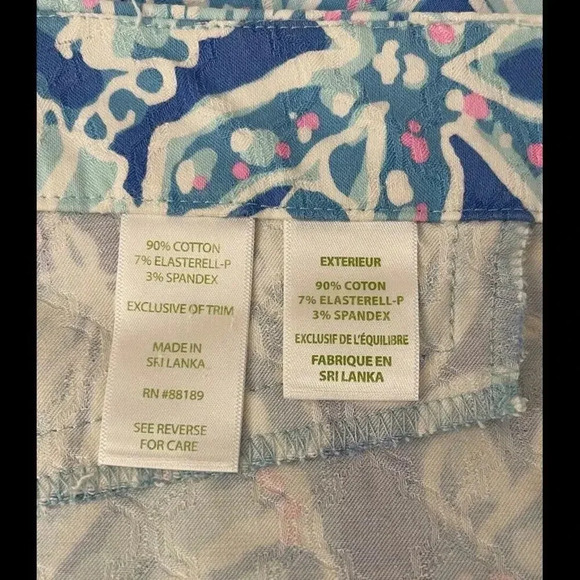 Lilly Pulitzer Kelly Stretch Pants Vibrant Colors Skinny Ankle Size 12 - Picture 4 of 4